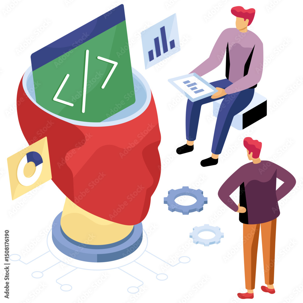 Wall mural unique design illustration of coding