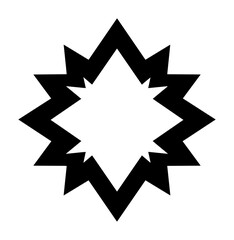 decorative eight pointed star silhouette vector