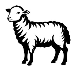 sheep farm animal silhouette vector shape black engraving laser cutting