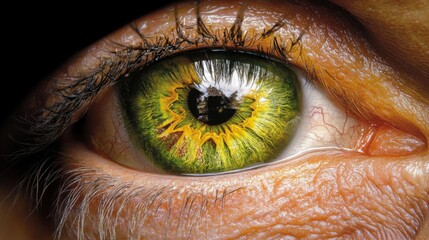 Close-Up of Human Eye, Green Iris