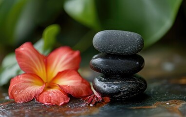 Fototapeta premium Stacked stones with 