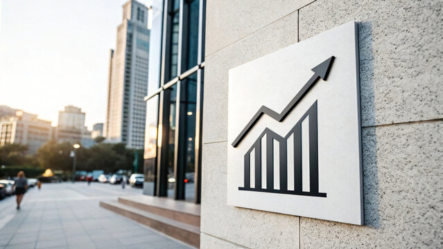 the street with financial growth arrow chart illustration