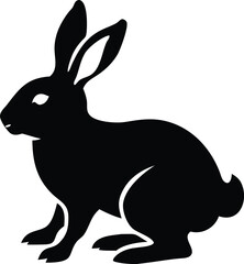Obraz premium black silhouette of a rabbit rabbit vector vector