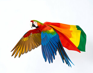 Fototapeta premium Rainbow Cape Parrot A Flying Superhero Illustration