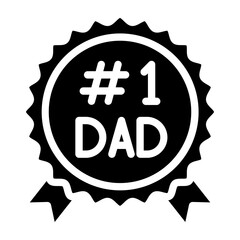 No  Dad Badge Vector Glyph Icon Design