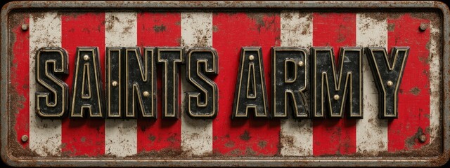 Obraz premium Rusty metal sign with bold text