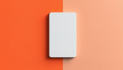 Blank white rectangular object on orange and peach background