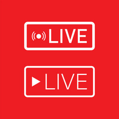Live Streaming and Broadcast Icons – Online Video and Real-Time Streaming Symbols