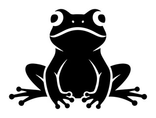 frog sitting front view vector illustration