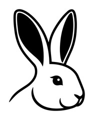 rabbit head closeup vector graphic