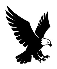 eagle with wings spread in attack pose vector