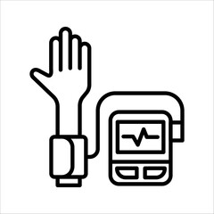 Blood pressure Icon Symbol isolated white background. vector illustration. color editable.