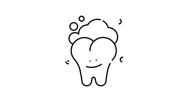 Tooth with bubbles icon animation design