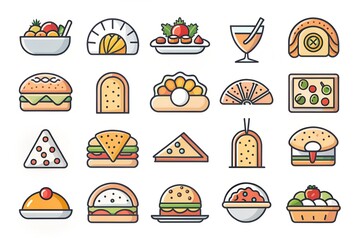 Assortment of Pixelated Foods and Dishes For a Healthy Diet