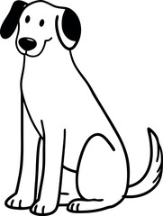 Fototapeta premium Dog Line Drawing – Friendly Pet Minimalist Vector
