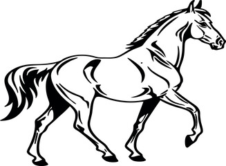 Horse Line Art – Elegant Animal Outline Design