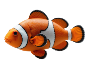 Bright Orange Clownfish PNG for Marine and Ocean-Themed Designs.
