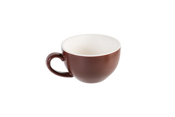 Coffee in a brown cup, coffee in a brown mug, coffee in a glass, cup on transparent background