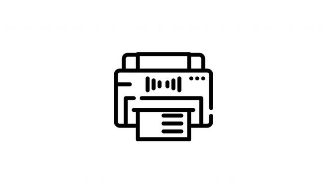 icon line motion graphic printer