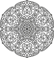 Intricate Mandala Design for Coloring Pages and Relaxing Creative Expression