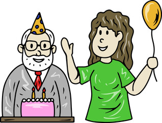 Man and Woman Celebrating Birthday