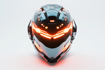 Retro-futuristic helmet with abstract lights on top
