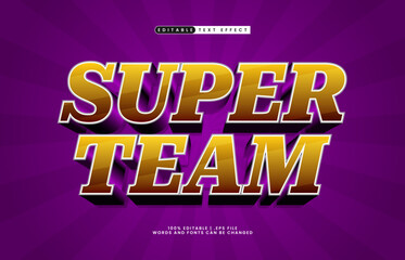 Obraz premium super team editable text effect with a team and sport text effect