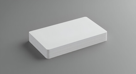 A high-resolution, clean image of a stack of blank business cards. Perfect for use in advertising, marketing, and design. Ideal for showcasing branding and print mockup.