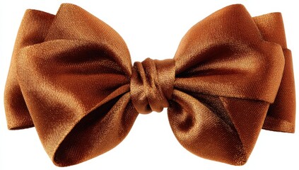Rich bronze satin bow