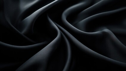 Obraz premium Deep black fabric folds