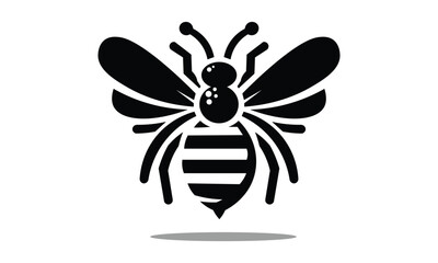 Simple Black and white Bee Vector Design 