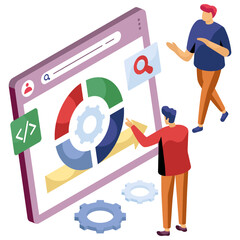 Editable design illustration of data management 