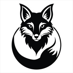 Obraz premium fox black silhouette vector logo 