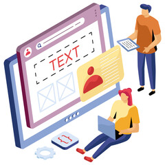 A premium download vector of online text 