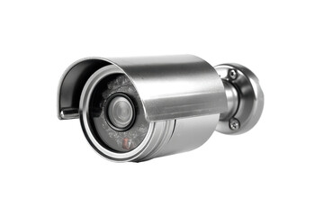 Modern outdoor security camera with infrared night vision and waterproof design, cut out