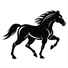 Obraz premium A silhouette of a running horse