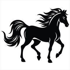 Obraz premium A silhouette of a running horse