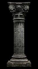 Ancient stone column with intricate capital
