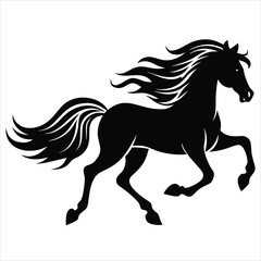 Obraz premium A silhouette of a running horse