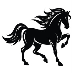 Obraz premium A silhouette of a running horse