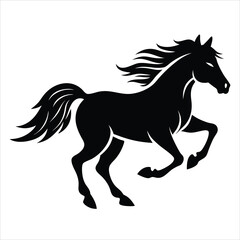 Obraz premium A silhouette of a running horse