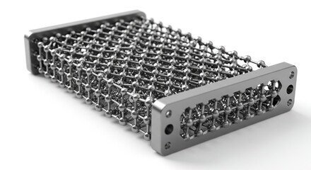 Metal mesh grid structure, rectangular,  3D printed