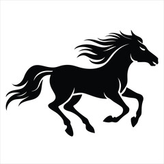 Obraz premium A silhouette of a running horse