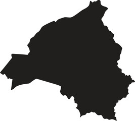 Burkina Faso black map silhouette vector style with white background