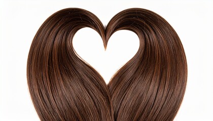 Fototapeta premium High-Quality PNG Heart Shaped Brown Hair Isolated on White