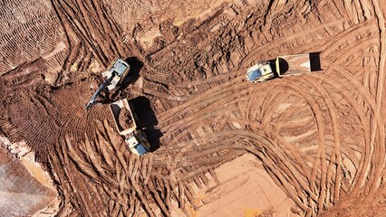 Nickel ore haul truck loading activity