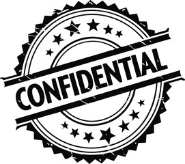 Obraz premium confidential rubber stamp seal vector with distressed grunge effect and stars