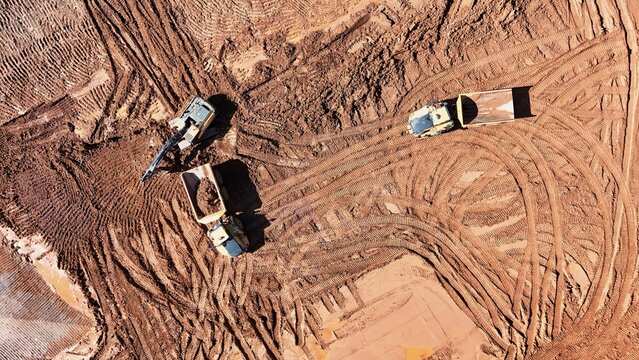 Nickel ore haul truck loading activity