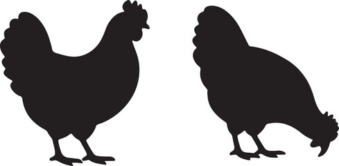 chicken silhouette, hen icon, poultry vector, bird silhouette shape, farm animal graphic, rooster silhouette, black chicken clipart, domestic fowl image, barnyard animal vector,