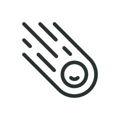 Meteorite line icon, armageddon asteroid vector symbol with editable stroke